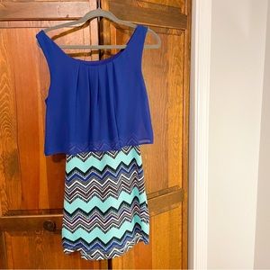 Open Back Chevron Mini Dress